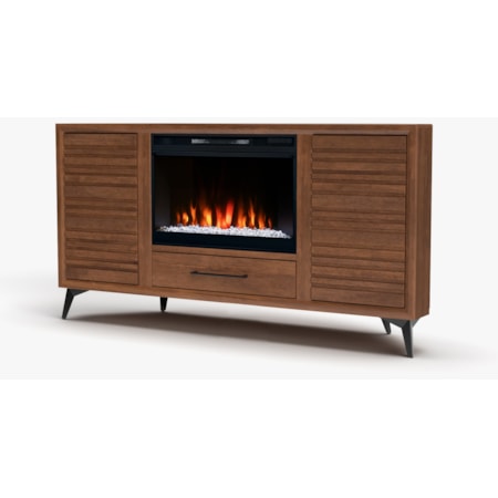 64" 2-Door Corner Fireplace TV Stand