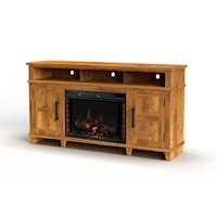 Rustic 65-Inch Fireplace Console