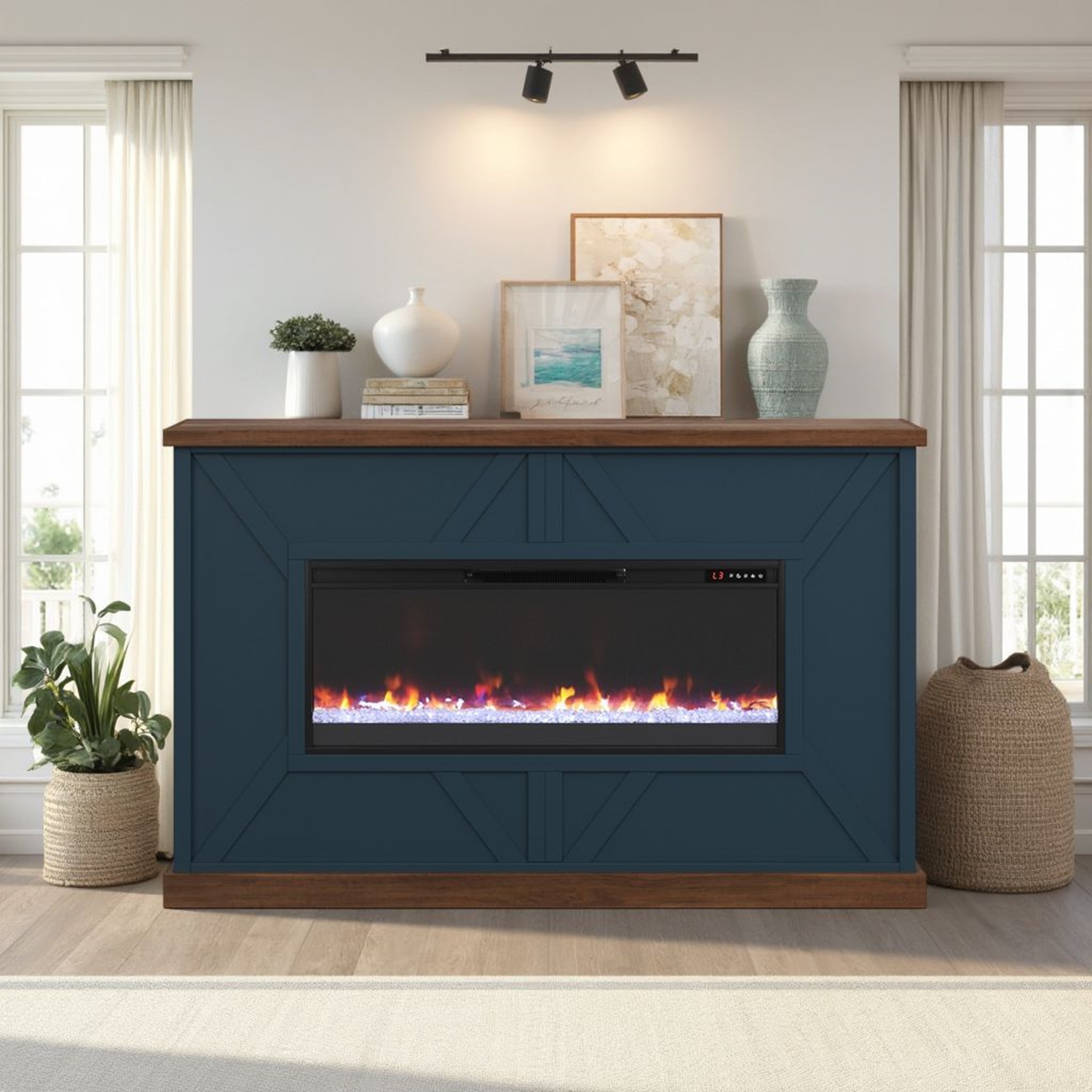 67" Electric Fireplace Mantel