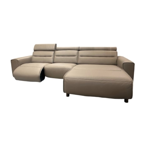 Leather Power Reclining Sofa w/Pwr Headrest