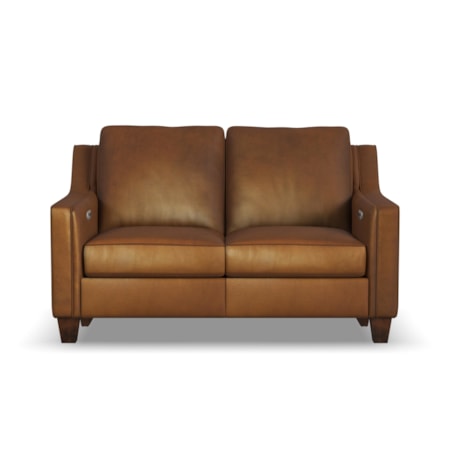 Leather Power Inclining Loveseat