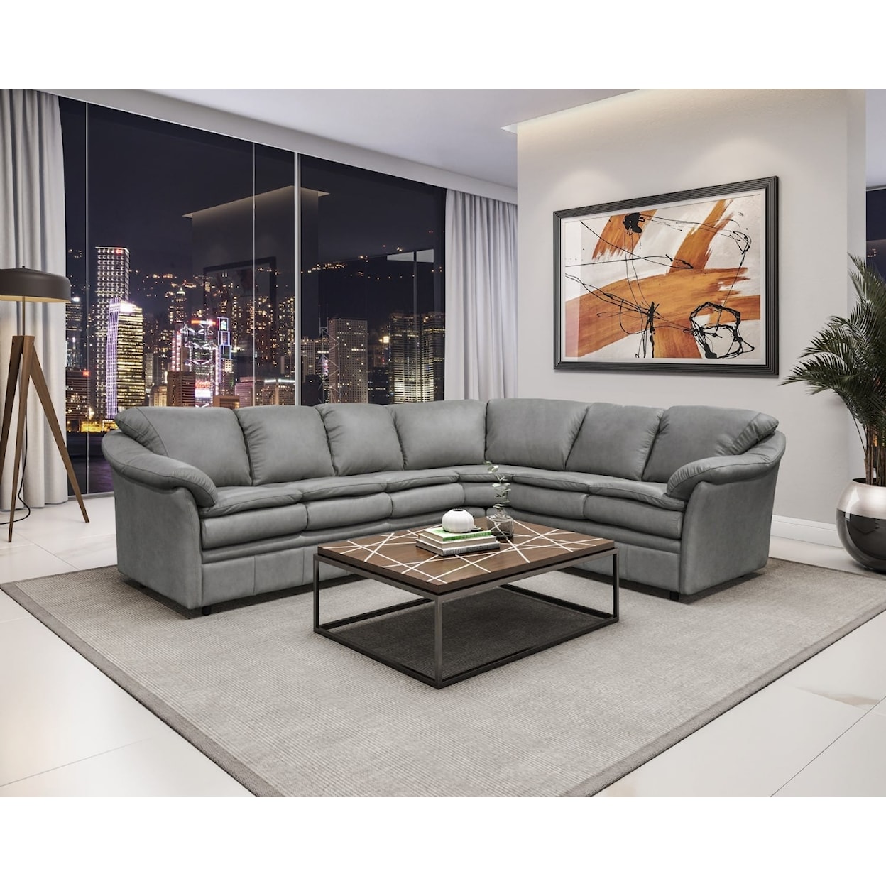 Omnia Leather Uptown 2-Piece Sectional Sofa