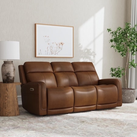 Leather Power Sofa w/Glider