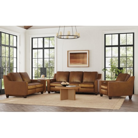 Leather Power Inclining Loveseat