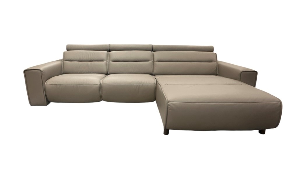 Leather Power Reclining Sofa w/Pwr Headrest