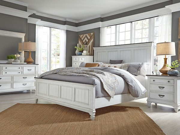 King Bed, Dresser, Mirror, Chest