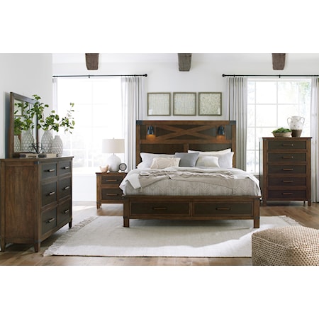 Queen Bed, Dresser, Mirror, Chest