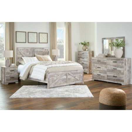 Queen Bed, Dresser, Mirror, Chest