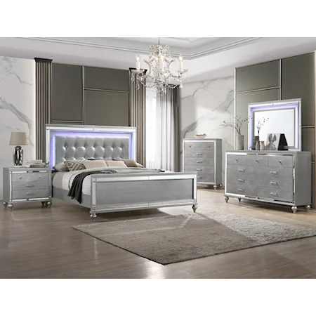 King Bed, Dresser, Mirror, Chest