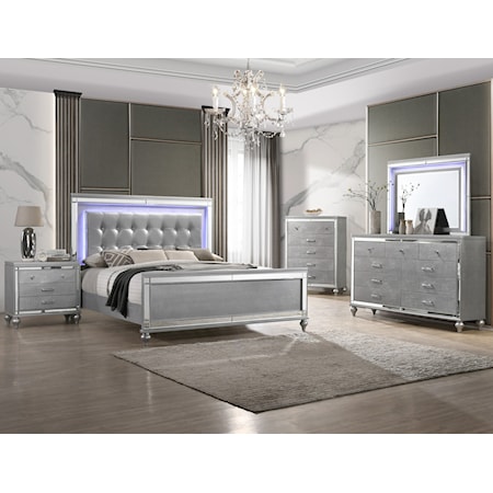 King Bed, Dresser, Mirror, Chest