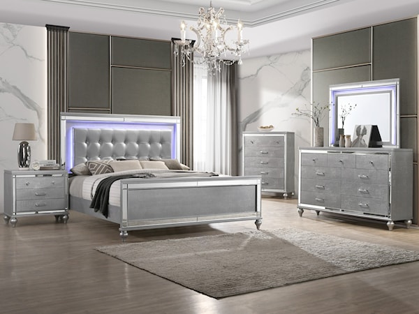 King Bed, Dresser, Mirror, Chest