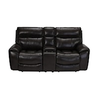 Casual Leather Match Power Reclining Loveseat