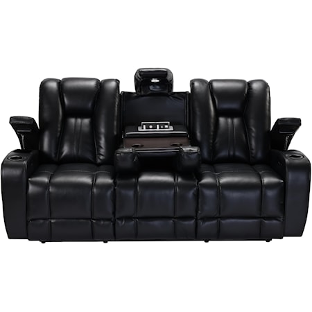 Power Recline Sofa with Drop Down Table