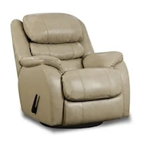 Transitional Leather Swivel Glider Recliner