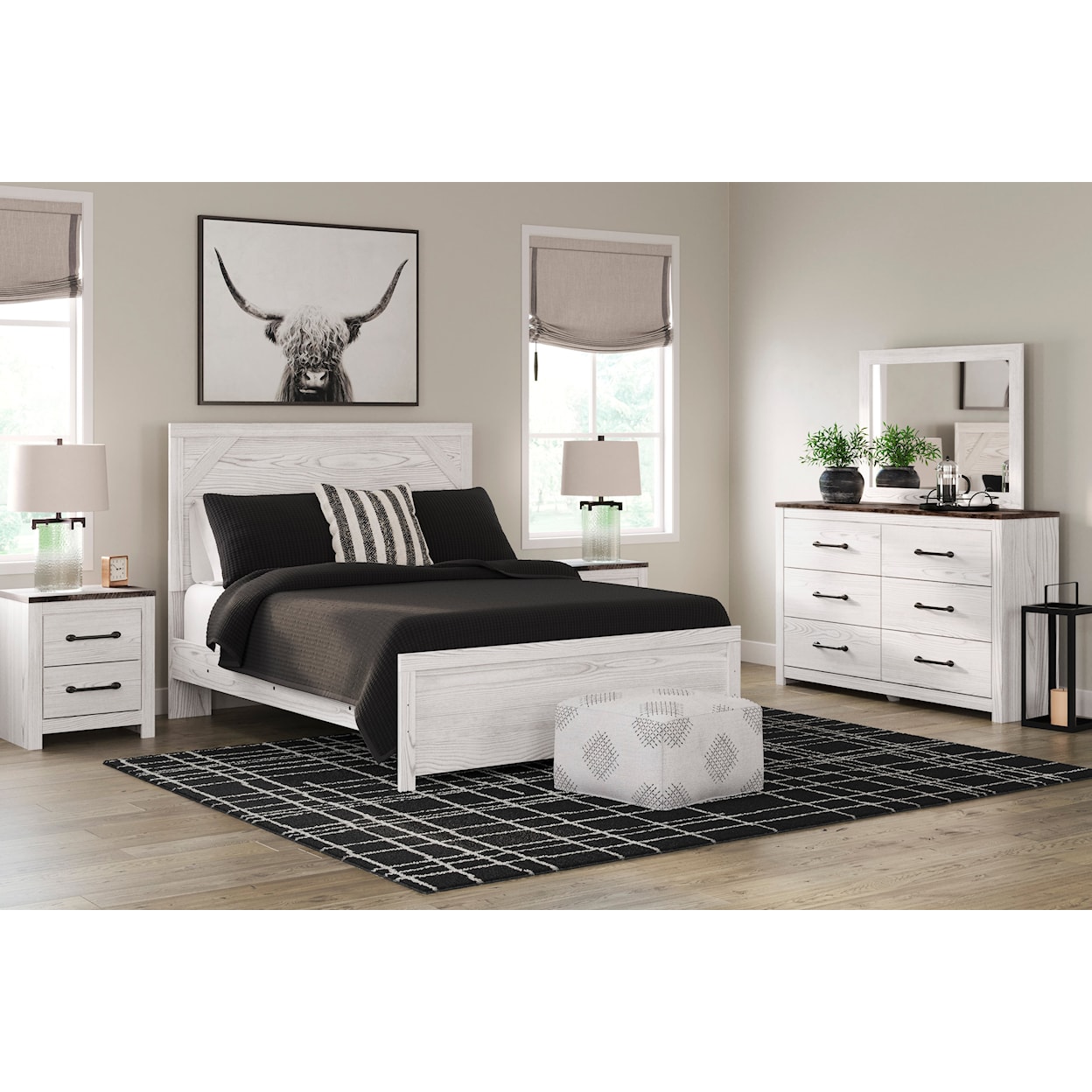 Signature Design by Ashley Gerridan Queen Bed, Dresser, Mirror, Chest