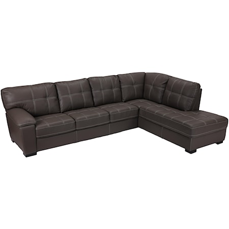 Tufted Sectional with Bumper Chaise
