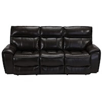 Casual Leather Match Power Reclining Sofa
