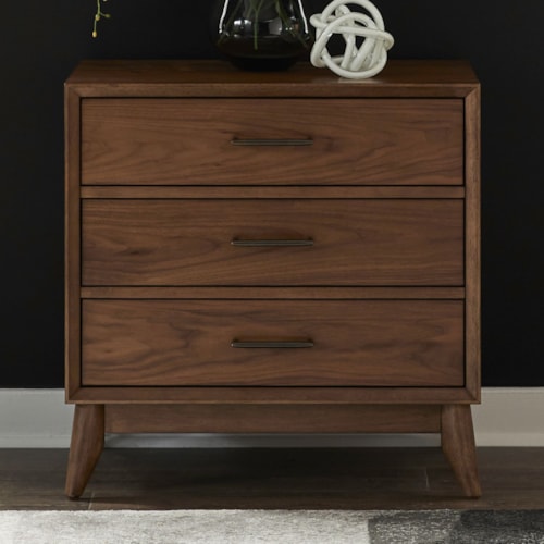 Mid Century Modern Nightstand with Charging Station
