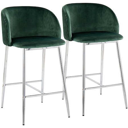 Fran Pleated Waves Counter Stool - Set of 2