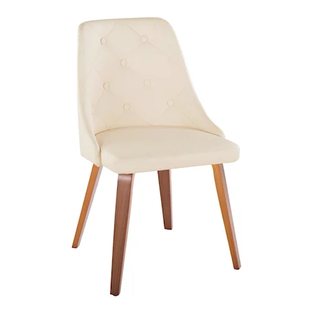 Contemporary White Upholstered Tufted Dining Chair