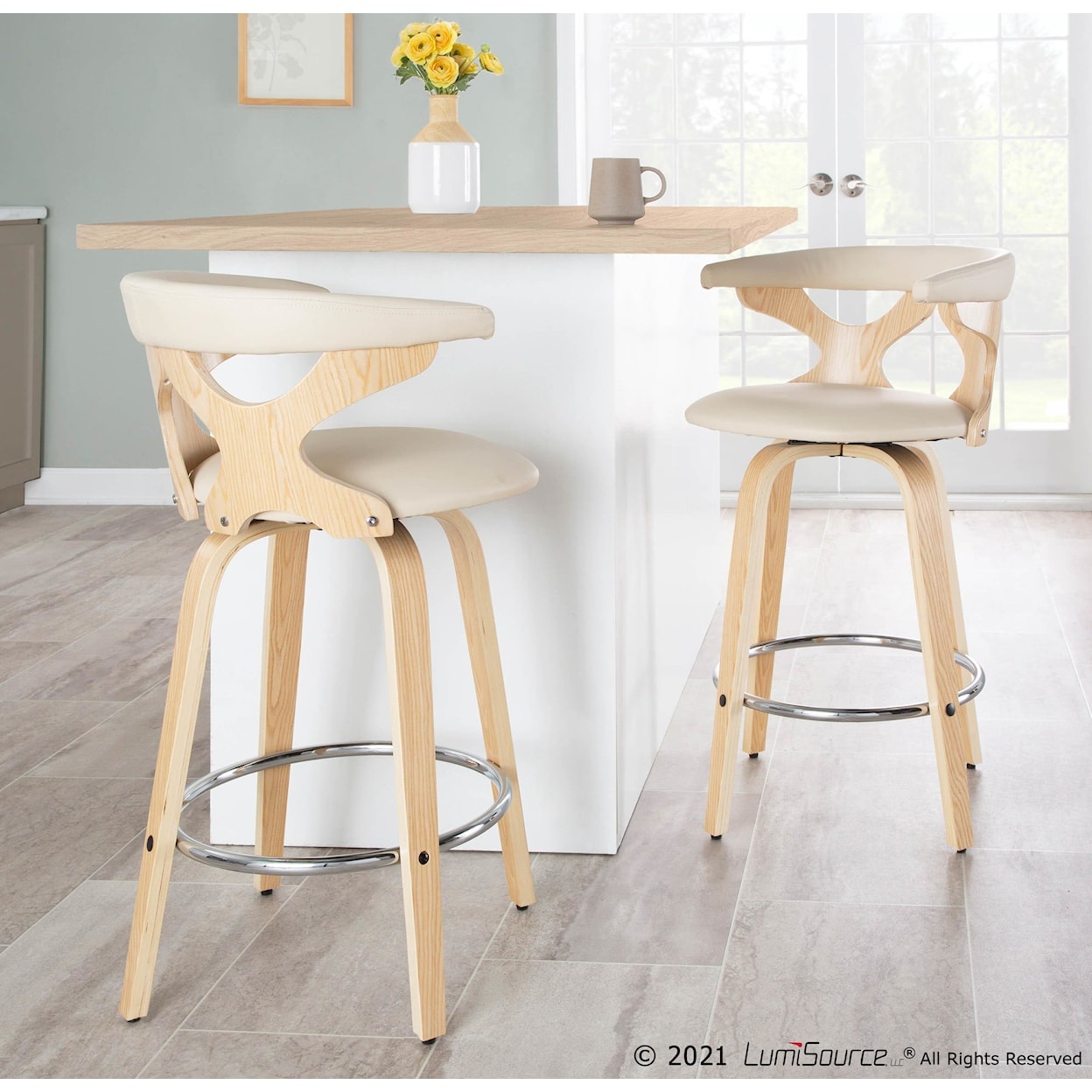 LumiSource Gardenia Gardenia Counter Stool - Set of Two