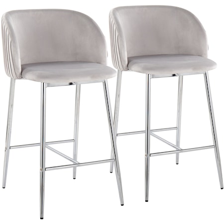 Fran Pleated Counter Stool - Set of 2