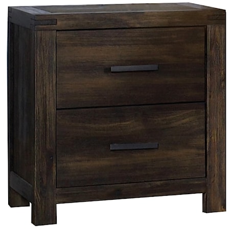 Rustic 2-Drawer Nightstand