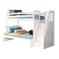 Twin Over Full Bunk Bed with Stairs & Storage