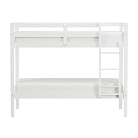 Contemporary Wood Twin Over Twin Size Bunk Bed