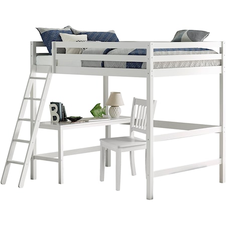 Contemporary Full Loft Bed with Chair