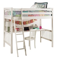 Pulse Wood Twin Loft Bed with Chair