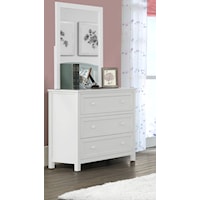 Contemporary 3-Drawer Chest and Mirror Set
