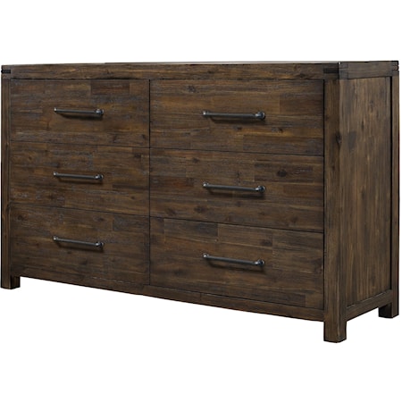 Rustic 6-Drawer Dresser