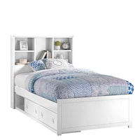 Contemporary Twin Bookcase Bed with Underbed Storage