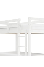 NE Kids Caspian Contemporary Twin Loft Bed with Desk Chair and Hanging Nightstand