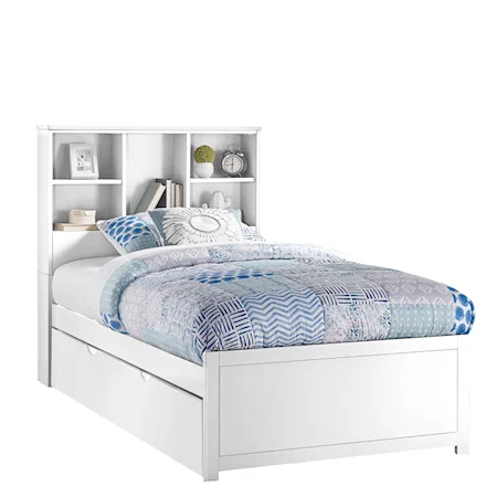 Contemporary Twin Bookcase Bed with Trundle