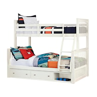 Pulse Wood Twin Over Full Bunk Bed with Storage