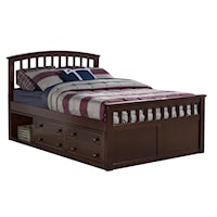 Charlie Mission Full Size Captain's Bed with Storage