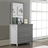 Contemporary 3-Drawer Chest and Mirror Set