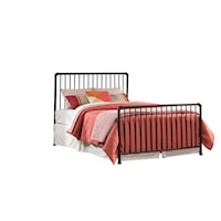 Transitional Queen Metal Bed with Spindle Design