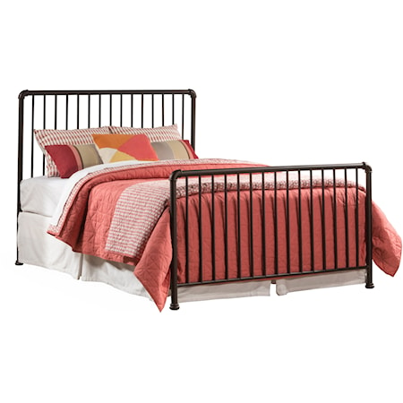 Transitional Queen Metal Bed with Spindle Design