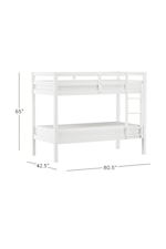 NE Kids Caspian Contemporary Wood Twin Over Twin Size Bunk Bed