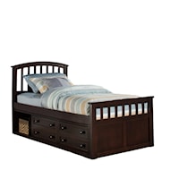 Charlie Mission Twin Size Captain's Bed with Storage