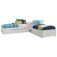 Pulse Wood Twin L-Shaped Bed with Storage and Trundle
