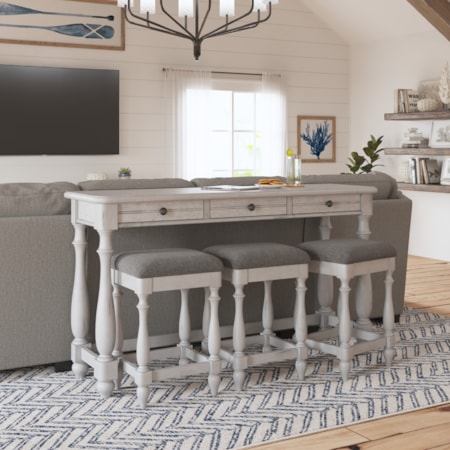 Sofa Table With Three Stools