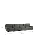 Emerald Alberta Contemporary Modular Reclining Console Loveseat with Cupholders