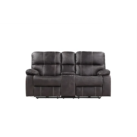 Casual Power Reclining Loveseat with Cupholders and Storage Console