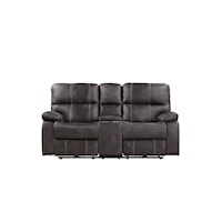 Casual Power Reclining Loveseat with Cupholders and Storage Console