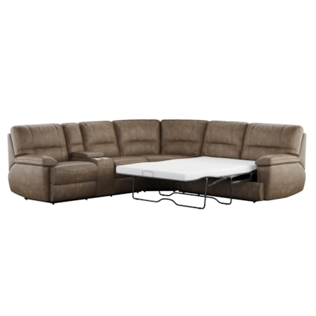 Power Recline Sectional Sofa w/ Full Sleeper