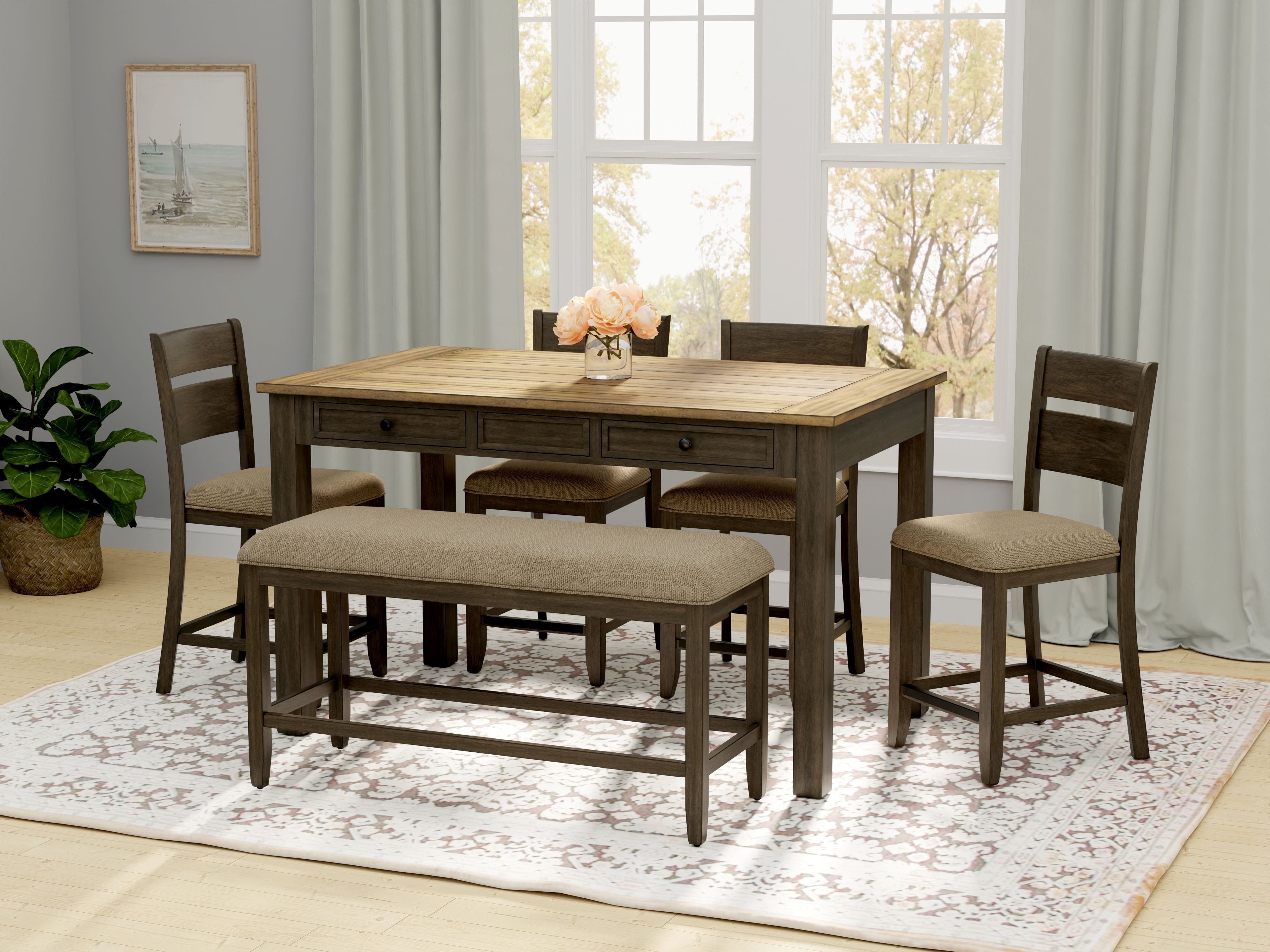 Emerald Sarasota 6 Piece Gathering Height Table Set